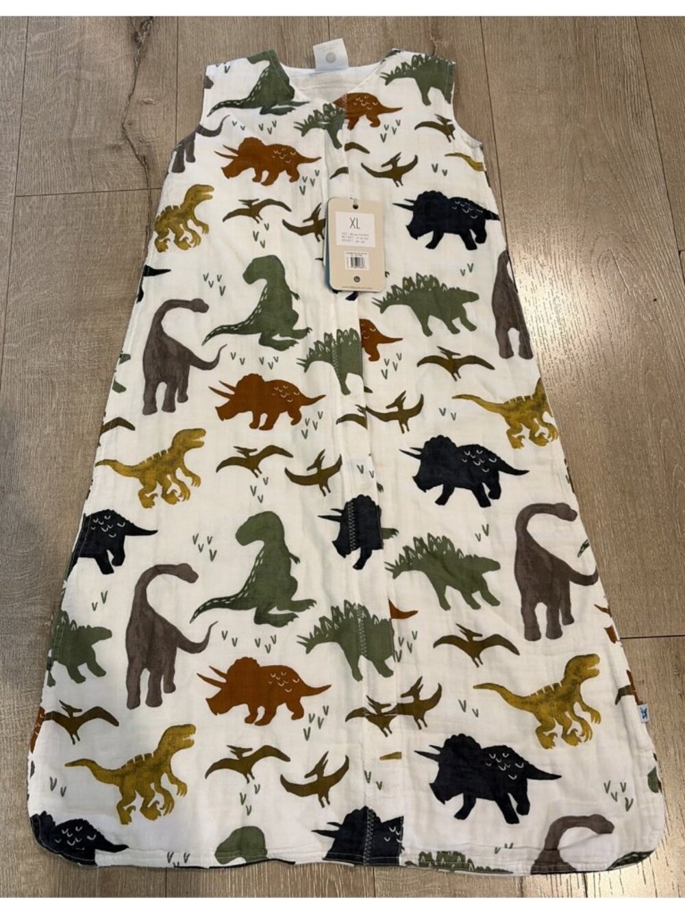 Little Unicorn XL 18-24 Months Dino Friends Muslin Sleep Bag Blanket NWT New